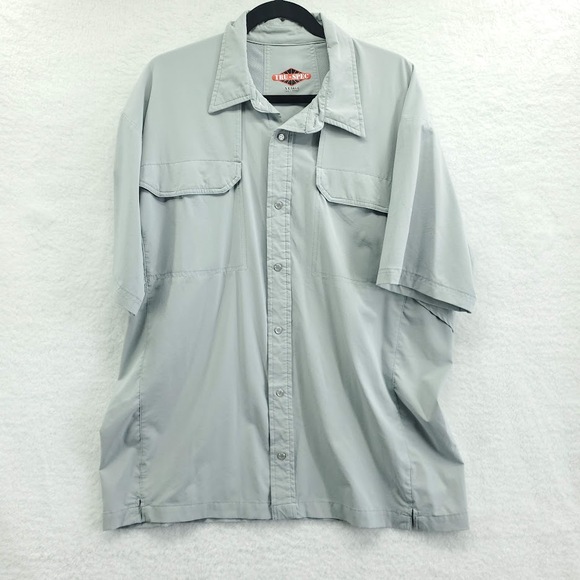 Tru-Spec Shirt XL Mens Snap Button Gray Vented Tactical Lightweight Short Sleeve - Picture 1 of 14